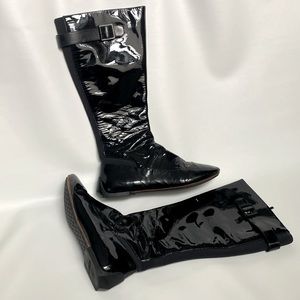 Tsubo Black Patent Combat Boots